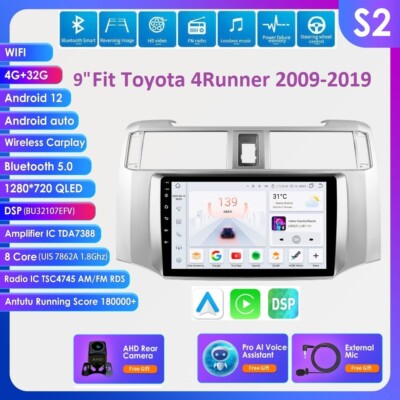 For Toyota 4Runner 2009-2019 9'' Android 12 Car Stereo Radio RDS CarPlay GPS Navi