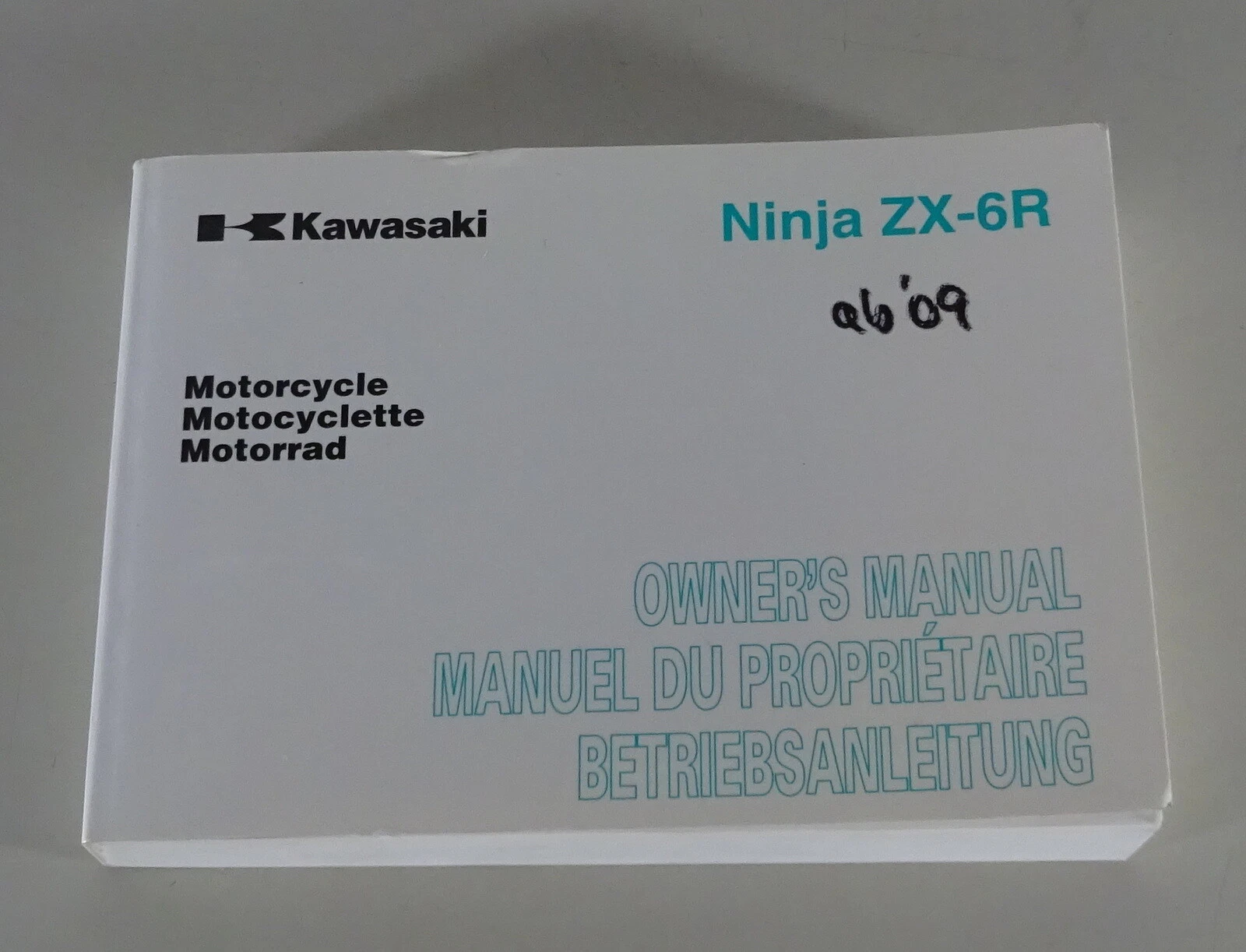 Owner's Manual Kawasaki Ninja ZX-6 R From 09/2008