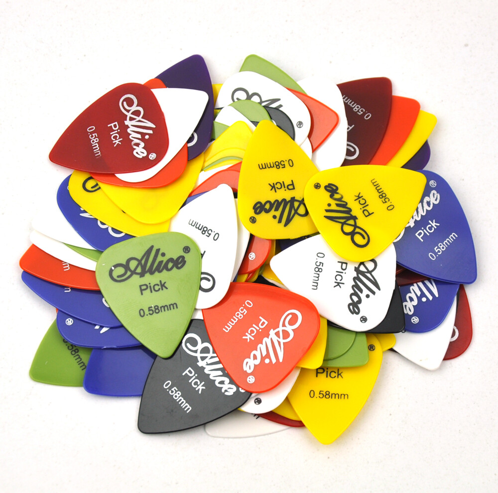 100Pcs Alice 0.58mm ABS Smooth Guitar Picks Plectrum For Acoustic Guitar