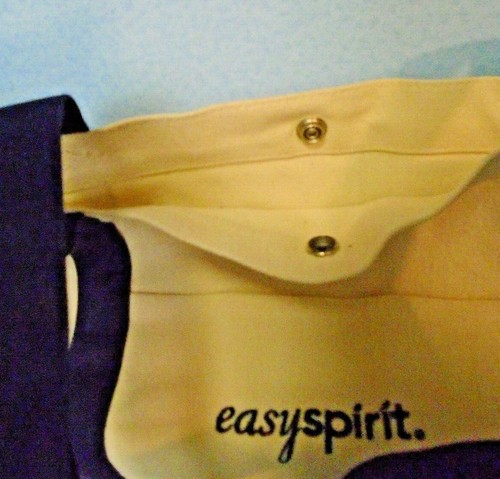 Easy Spirit Estototebag Navy Blue & Off White Canvas Tote Bag - Picture 3 of 3