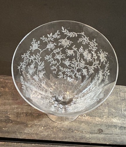 1 - Vtg Fostoria Chintz Baroque Etch Hand Blown Tea Glass Crystal Ping 6"Tx3.5” - Picture 6 of 9