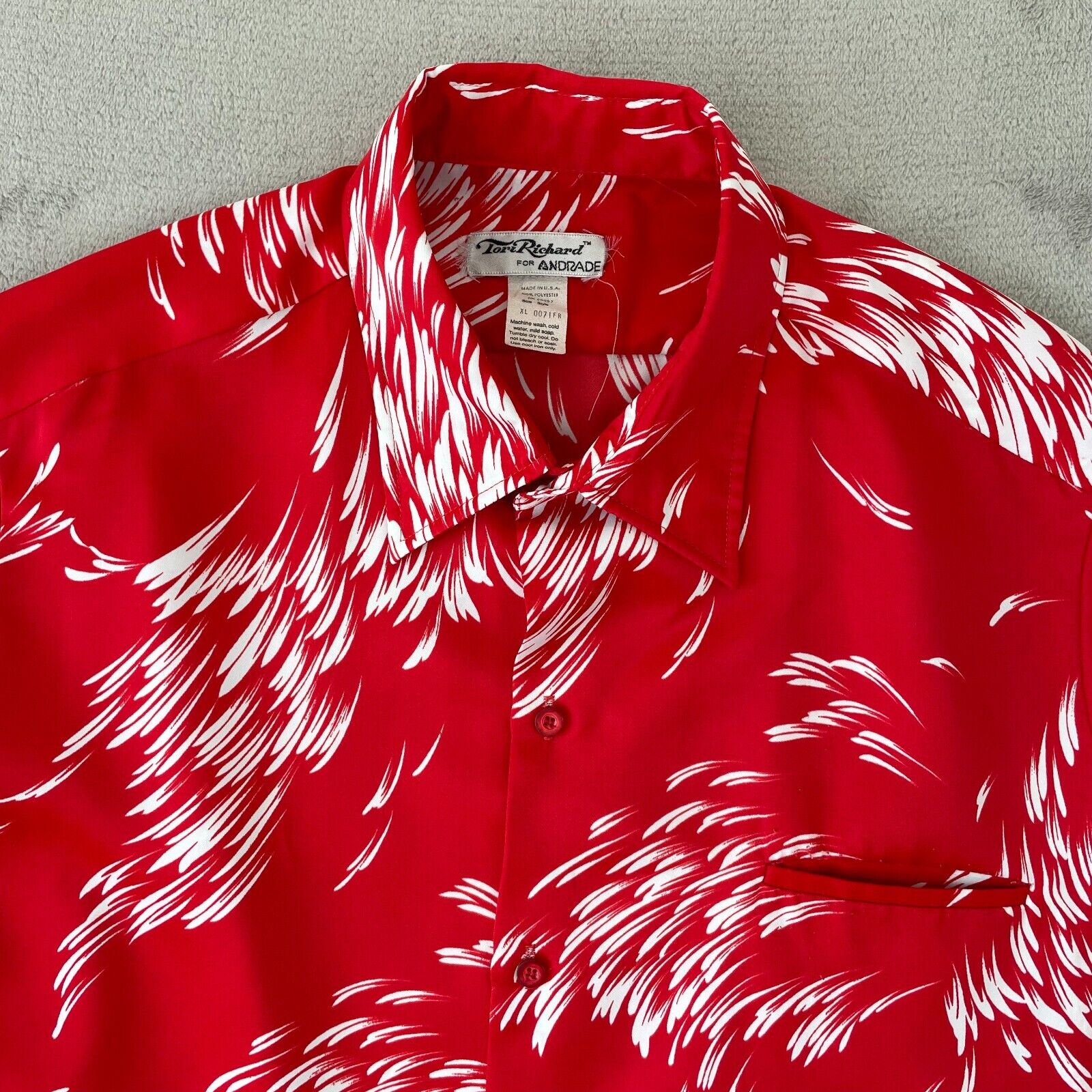Tori Richard Shirt Men XL Red Hawaiian Made in US… - image 3