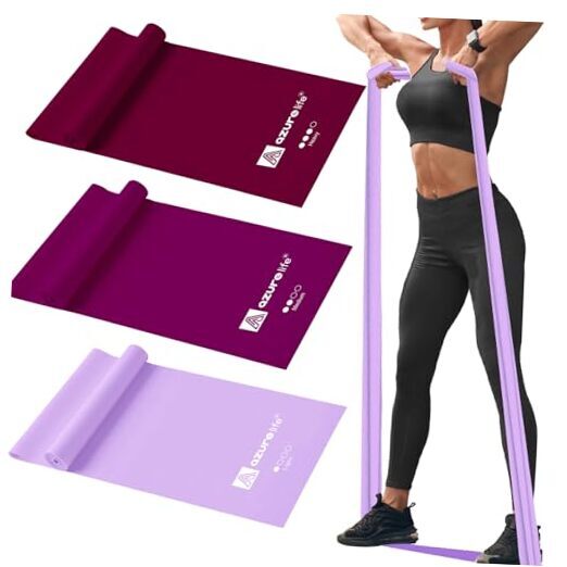 Professional Non-Latex Resistance Bands 4.9FT Long Purple Stretch Elastic Fitness Set