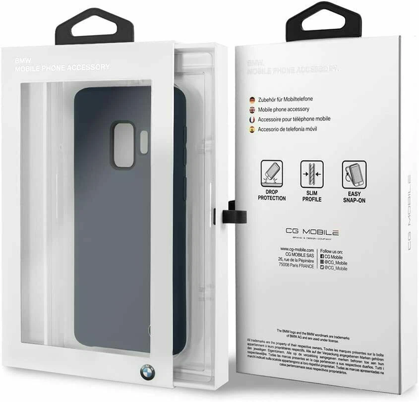 Funda rígida de silicona oficial BMW para Samsung Galaxy S9 - azul marino Foto 3 de 4