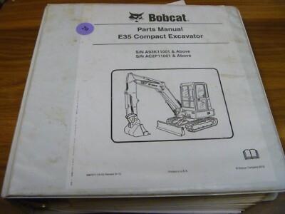 Bobcat E35 Compact Excavator Parts Catalog Manual S/N A93K11001-UP