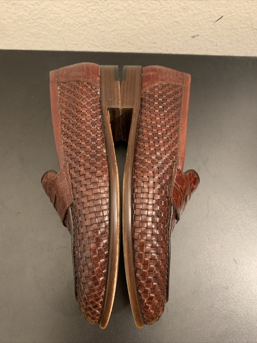 GENUINE ALLIGATOR NORDSTROM sz 11 handmade in Spain loafer GORGEOUS Italian Premier by Nordstrom Made In Italy Woven Crocodile  main image 4