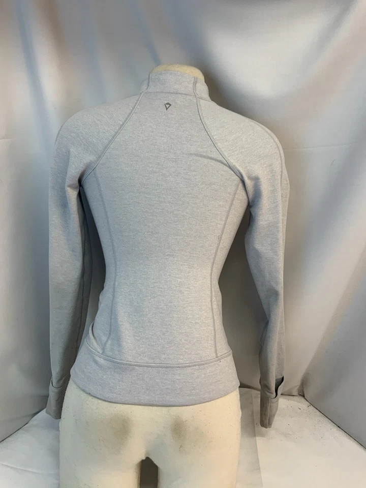 Chaqueta de Yoga Ivivva Niñas Talla 10 Gris Rosa Negro Rayas Poli Nylon Cremallera YGI L1-644 Foto 4 de 4