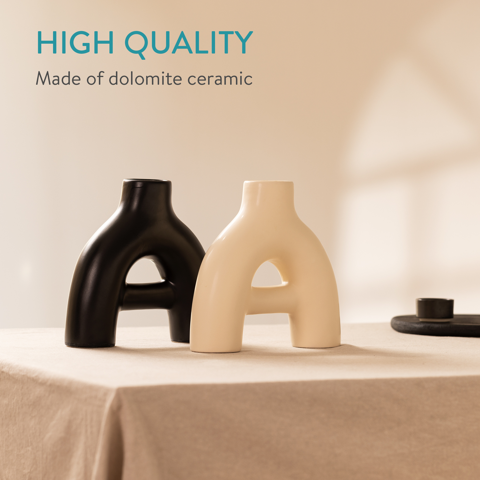 Deko Vase modern schwarz Wohnzimmer Blumenvase Pampasgras Donut Vase eBay