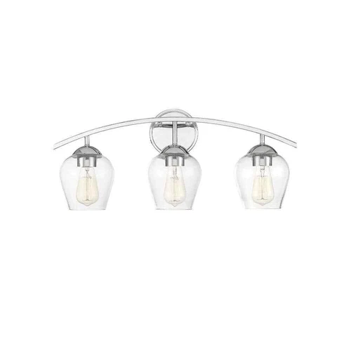 Savoy House 24 in. W 3-Light Chrome Bathroom Vanity Light with Clear Glass Shade - Picture 1 of 7