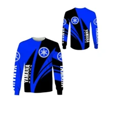 Long sleeve Shirt 3D Motobike Size S-5XL Printed 3D Yamaha Blue New Sale
