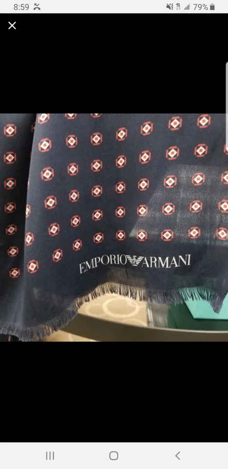  EMPORIO ARMANI Made In Italy silk  scarves..final sale..each selling separately Foto 2 de 4