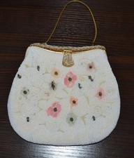 Delill Vintage 1960s 1970s Beaded Elegant Evening Purse Metal Chain