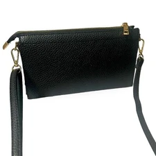 Pebbled Faux Leather Crossbody Clutch
