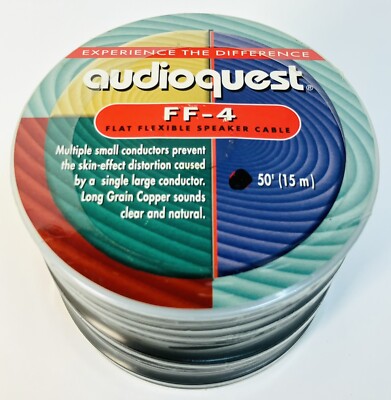 AUDIOQUEST FF-4 Flat Flexible Speaker Cable 50  - NEW/SEALED!