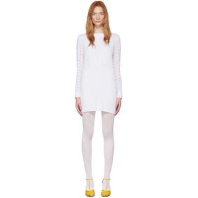 See By Chloe White Lace Ribbed Sweater Dress Size Small | eBay