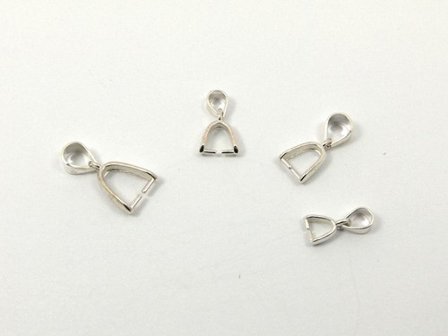 925 Sterling Silver 7x1mm Locket Bail - Sold In Packs (10 Pcs) Jewelry Findings - Foto 9