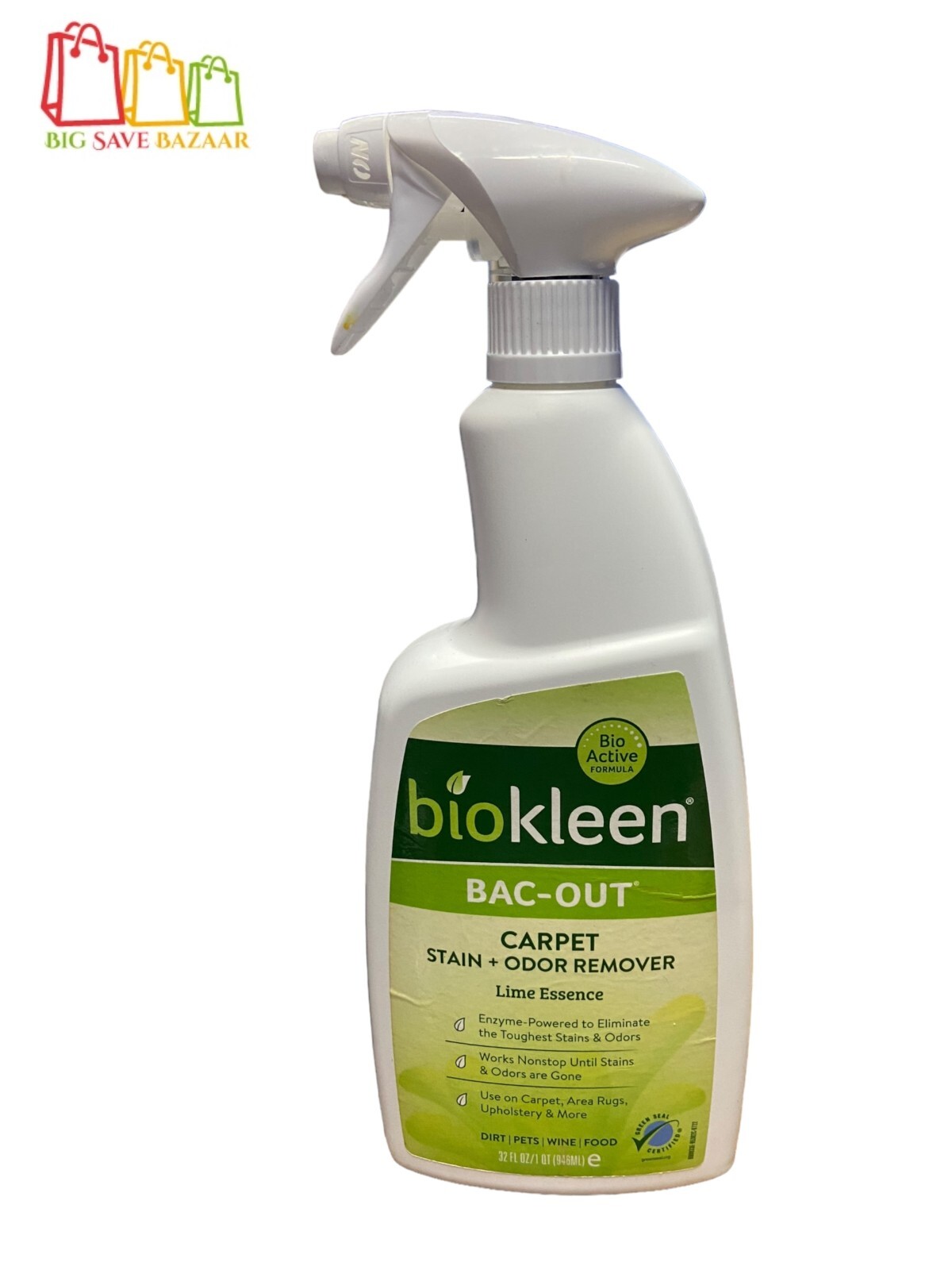 Biokleen BacOut Carpet Stain + Odor Remover 32 fl. oz. For Pets Foods