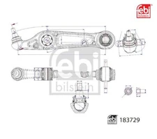 Handlebar, wheel suspension Febi Bilstein 183729 lower