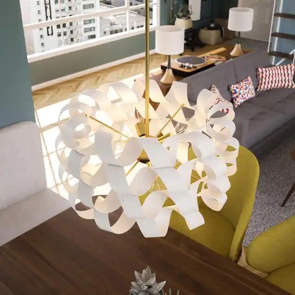 Nuevo Colgante Manor Brook Mariana 6 Luces Blanco MB00417WH Nuevo En Caja Abierta Foto 2 de 4