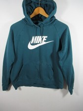 Nike Sportswear Pullover Hoodie Sweatshirt Women Large Teal Essential bv4126