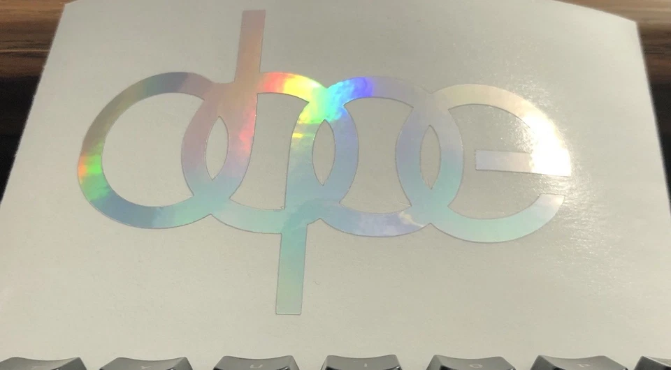 DOPE AUDI A4 A6 A5 A3 EURO PEGATINA VENTANA COCHE VINILO CALCOMANÍA ACEITE PULIDO NEO Cromo Foto 3 de 3