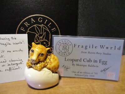 Harmony Kingdom MP's Fragile World Leopard Cub in Egg Marble Resin Figurine