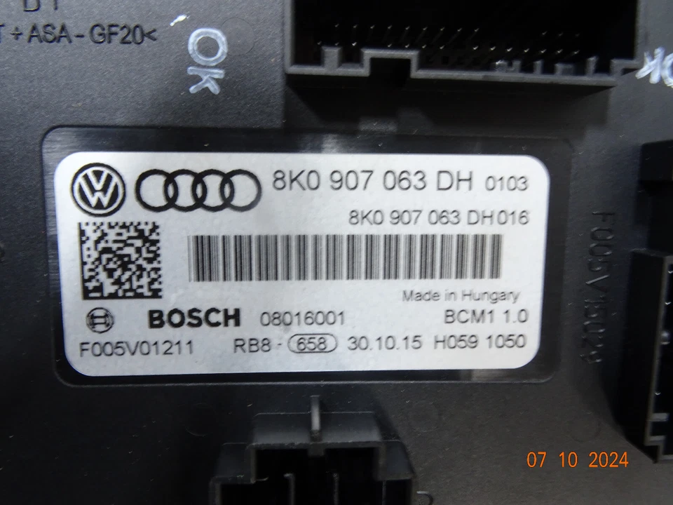 2016 AUDI A5 S-LINE 8F7 1.8 TFSI AUTO MK1 CABRIO BCM BODY CONTROL MODULE *9345 - Image 2 of 3