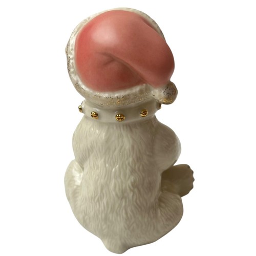 Lenox Polar Bear Cub Holding Christmas Present Figurine Santa Hat - RARE 3.25x2” - Picture 4 of 6