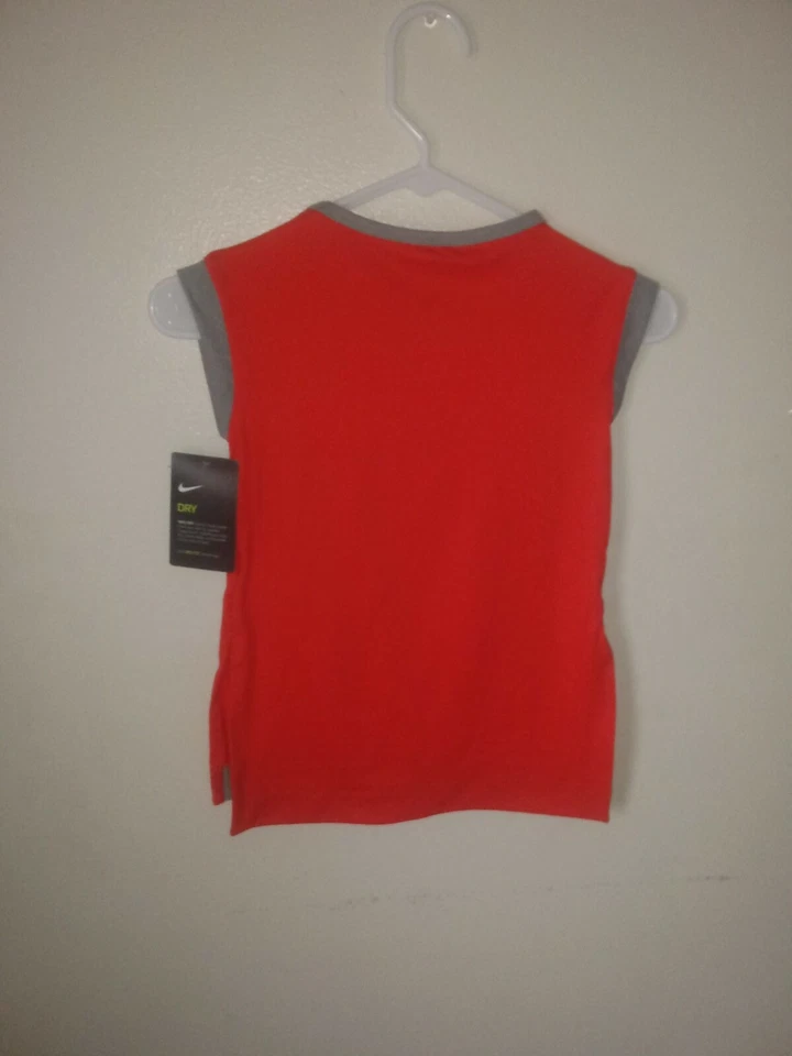 NIKE Dri-Fit Sleeveless Shirt  Orange/polka dots - Girl Size 6X  (6-7 Yrs) - NEW - Image 2 of 4