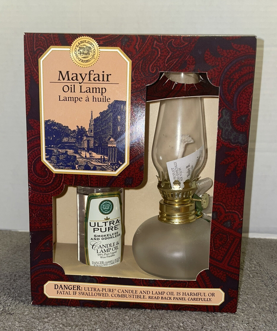 Vintage Lamplight Farms Mayfair Oil Lamp With Odorless Lamp Oil