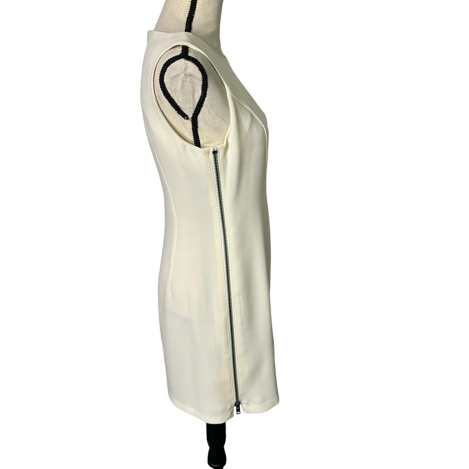 Vestido BCBGeneration para mujer talla 6 multivía cremallera marfil mini vestido recto Foto 4 de 4