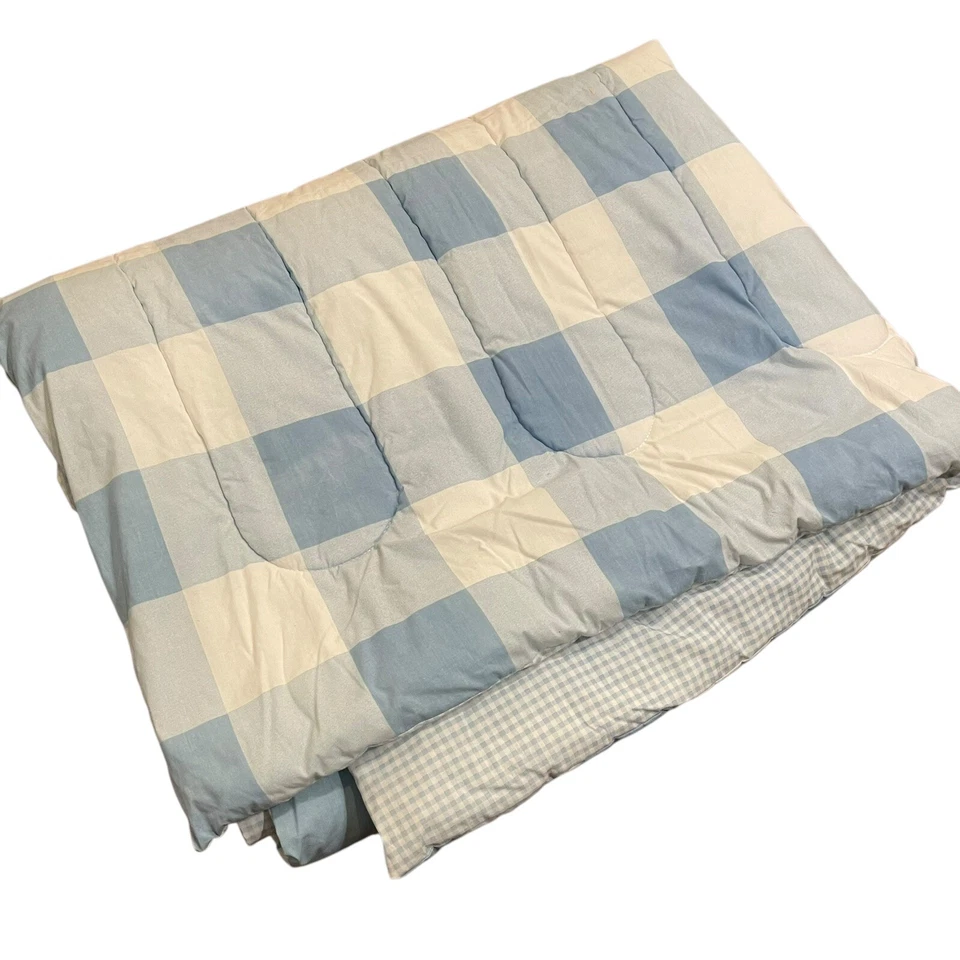 Edredón doble azul blanco guinga a cuadros Ralph Lauren? Pottery Barn? Foto 2 de 4