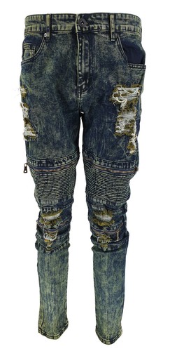 Mens Designer Frayed Iced Wash 