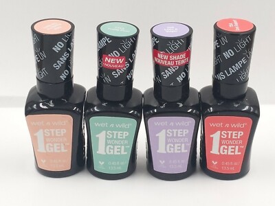  Wet N Wild 1 Step Wonder Gel Nail Polish #705A, #708, 725A, #731A (4X)