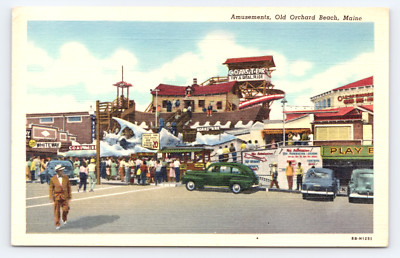 c1940 Palace Playland + Noah's Ark Funhouse Water Slide Old Orchard Beach ME