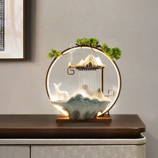 Indoor Rockery Water Fountain LED Lamp Tabletop Waterfall Mist Home Decoration