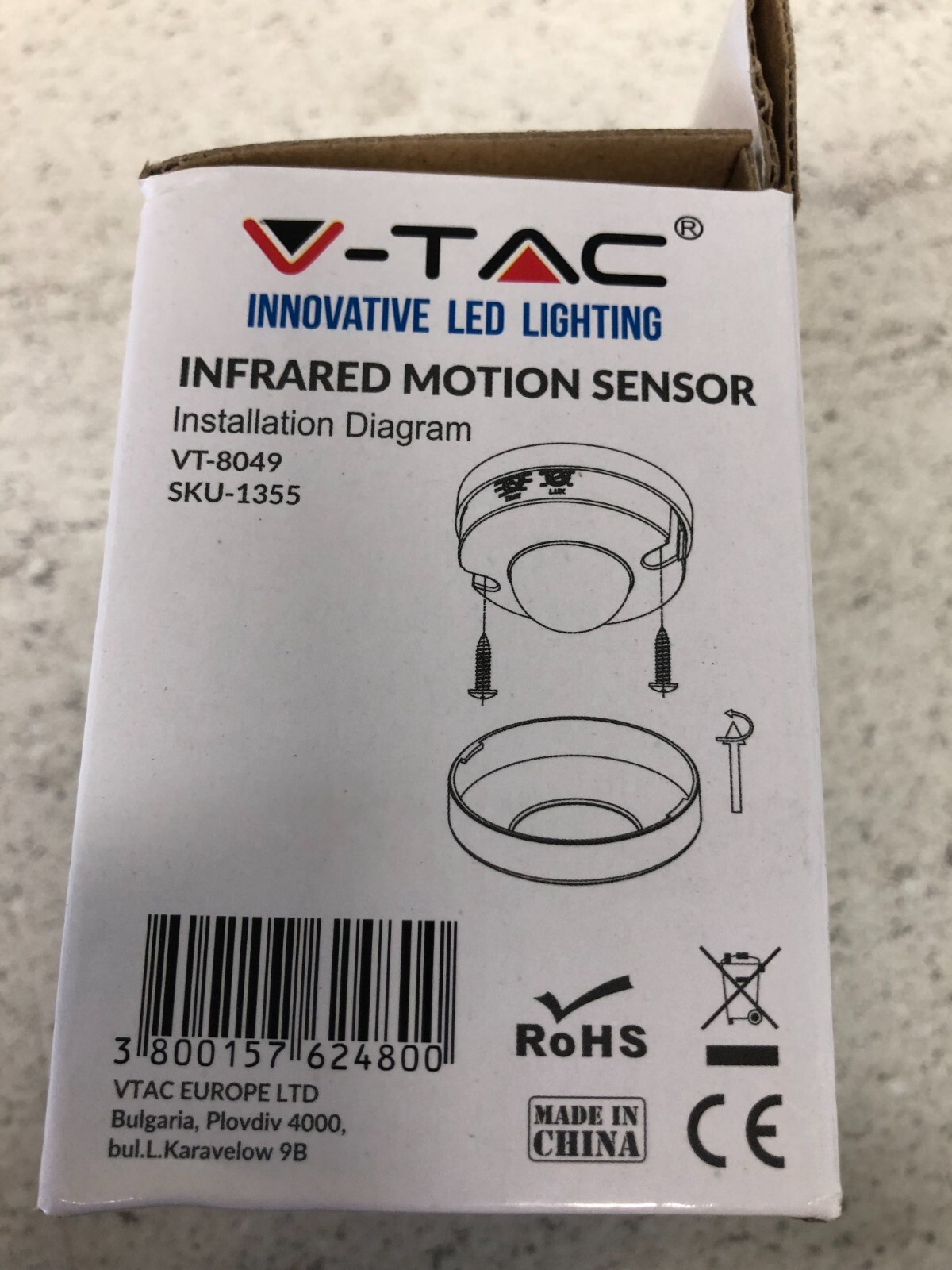 VT8049 INFRARED MOTION SENSORWITH MANUAL OVERRIDEWHITE (MAX300W LED