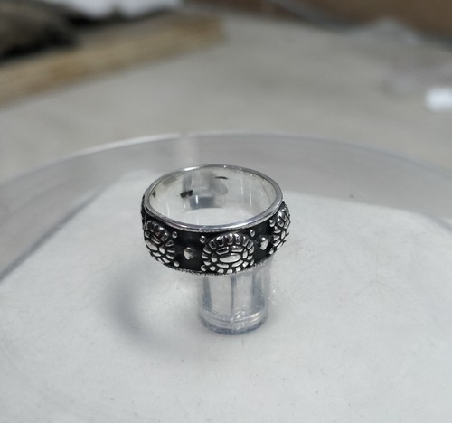 925 Sterling Silver Turtle Design Plain Silver Handmade Ring Size 7 R-254A - Picture 5 of 14