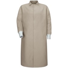 Red Kap Gripper-Front Spun Polyester Pocketless Butcher Coat with Knit Cuffs