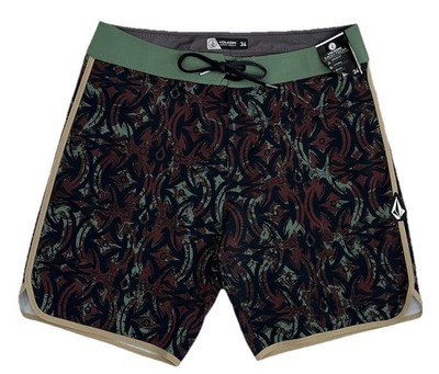 Mens VOLCOM Lido Print Scallop Mod Board Shorts 34 NEW Multicolor Beach Wear $60