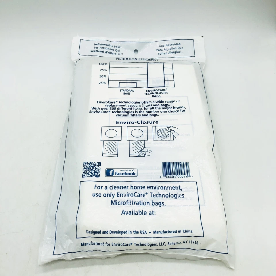 Bolsas de polvo para aspiradora de microfiltración de repuesto Envirocare - 4 paquetes (36 bolsas) Foto 4 de 4