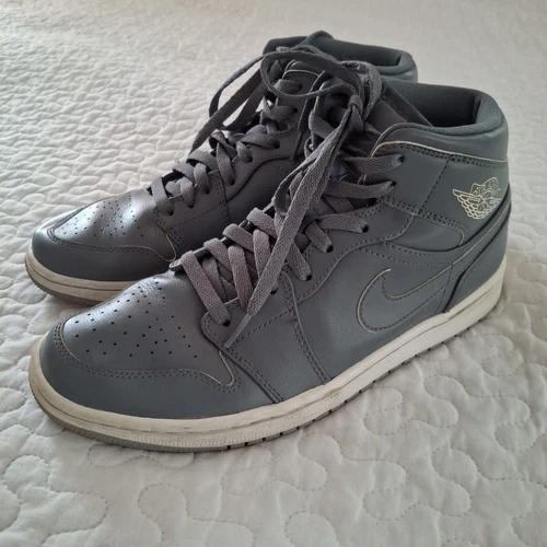 Scarpe da basket Nike Air Jordan 1 Mid 554724 031 grigie da uomo sneakers taglia 8 5