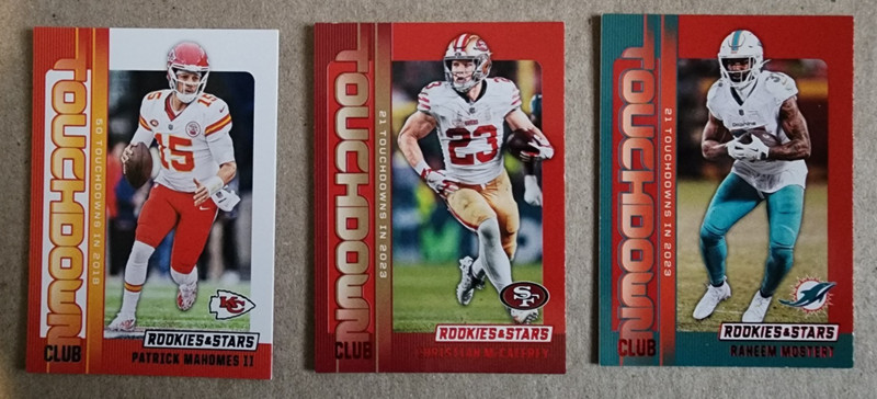 2024 Rookie & Stars 3 Card Lot Christian McCaffrey , Raheem Mostert ,Pat Mahomes