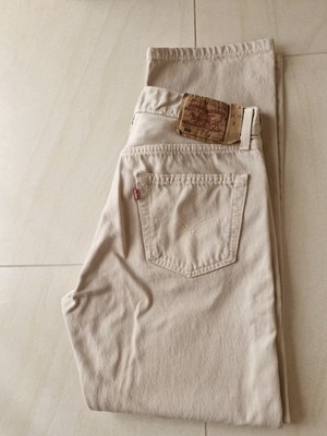 Levi s 501 Jeans Straight Fit Leg Denim Cream Men s  W34 L30