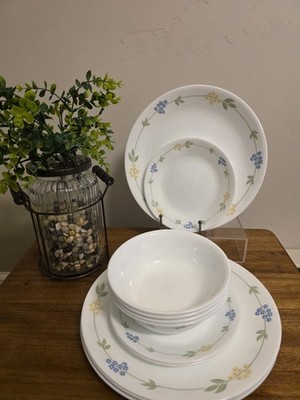 24pc Vtg Corelle Secret Garden 9 Bread /Dessert, 7 Dinner Plates, 8 Cereal Bowls