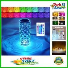 Elegant RGB Color Changing Crystal Table Lamp - Touch  Remote Control