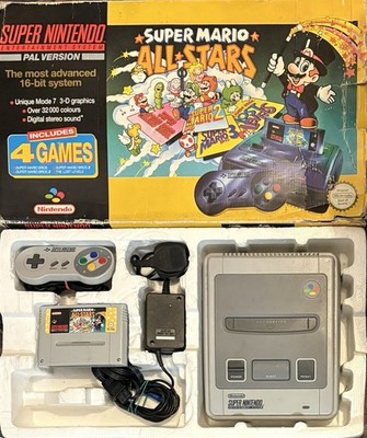 Super Nintendo SNES Konsole OVP Mario All Starts Edition Styropor Game Cont