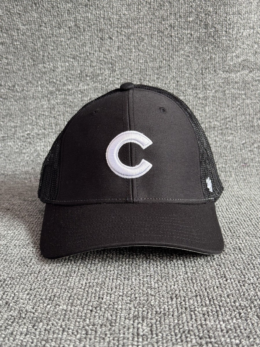 47 Brand Chicago Cubs Trucker Snapback Black White One Size Hat