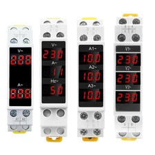 AC 80-500V 100A DIN Rail Ammeter Voltmeter Digital Display Voltage Current Meter