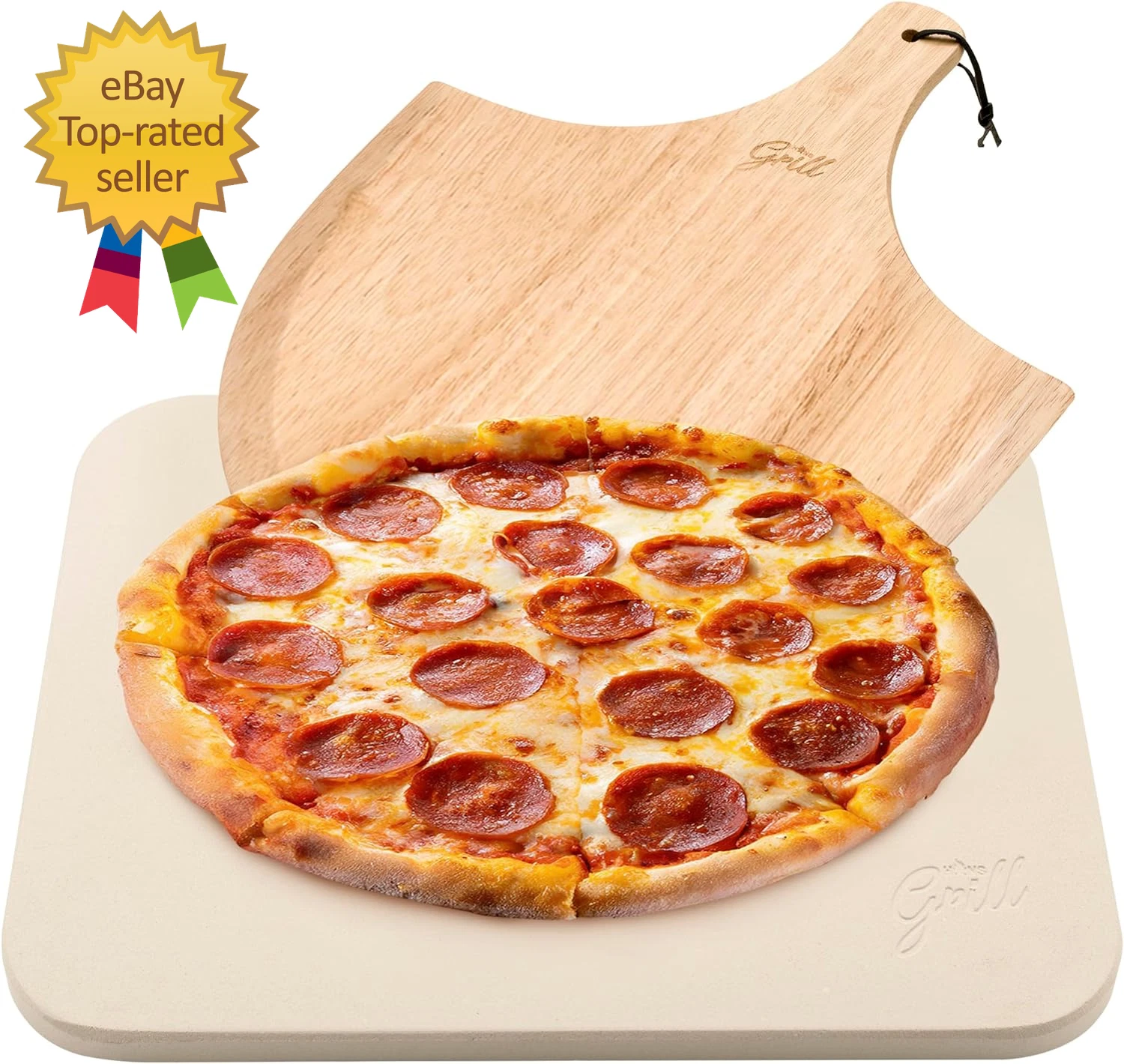 The Rectangular Pizza Stone for Oven Baking & BBQ with Free Wooden Peel
Opens in a new window or tab